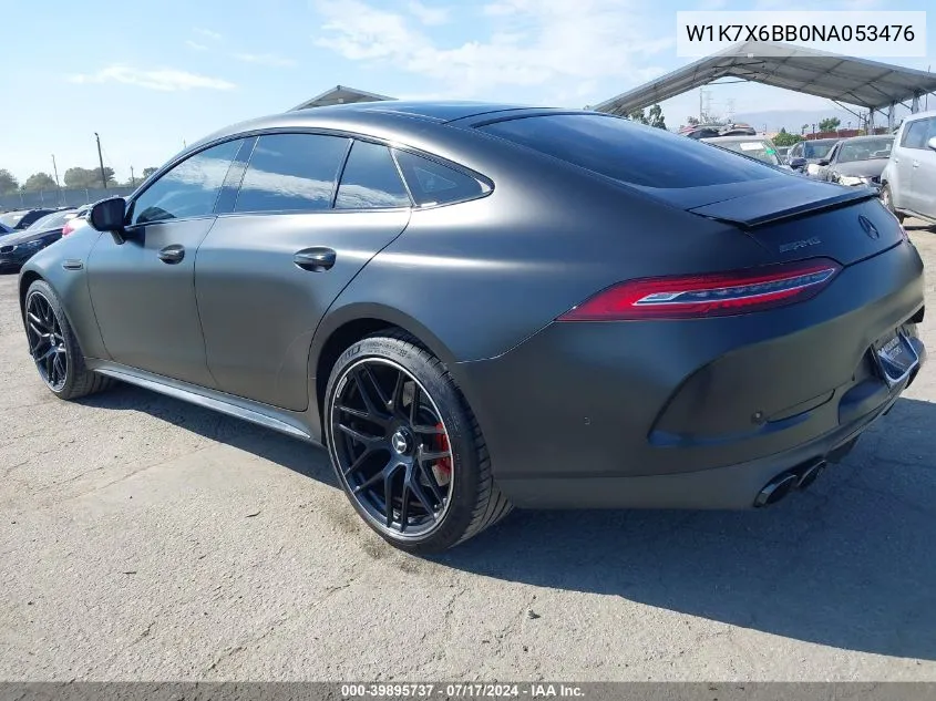 2022 Mercedes-Benz Amg Gt 53 4-Door Coupe VIN: W1K7X6BB0NA053476 Lot: 39895737