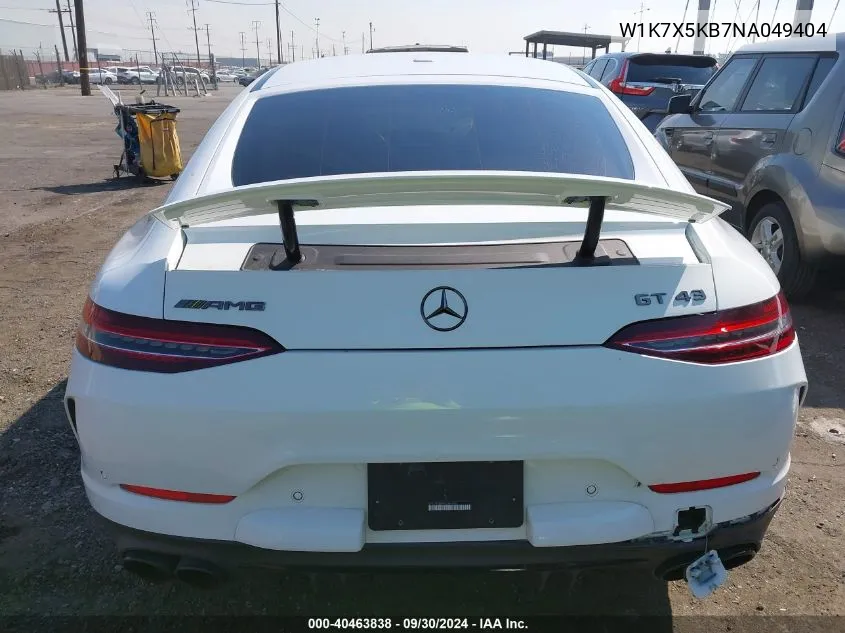 2022 Mercedes-Benz Amg Gt 43 VIN: W1K7X5KB7NA049404 Lot: 40463838