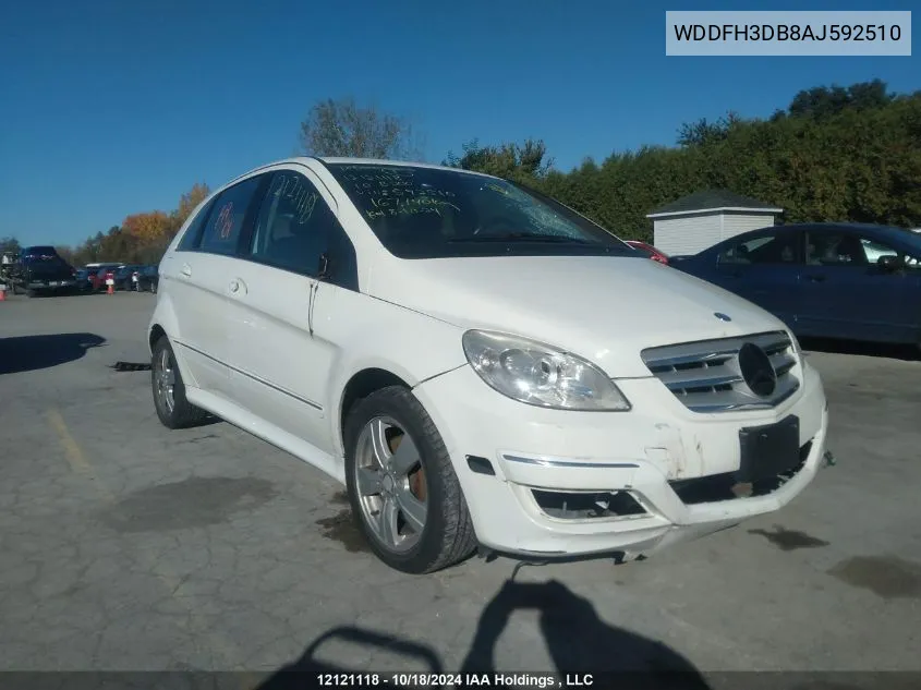 2010 Mercedes-Benz B-Class VIN: WDDFH3DB8AJ592510 Lot: 12121118