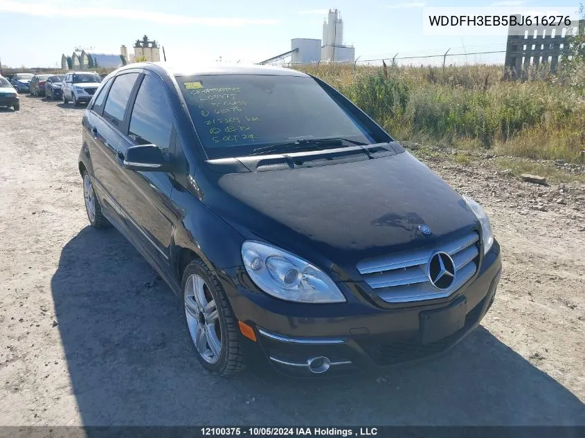 2011 Mercedes-Benz B-Class VIN: WDDFH3EB5BJ616276 Lot: 12100375