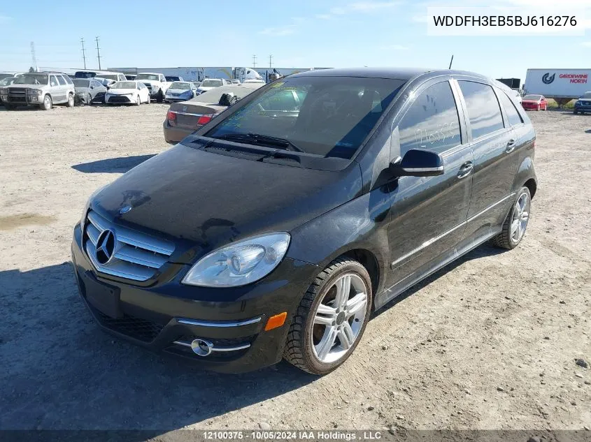 2011 Mercedes-Benz B-Class VIN: WDDFH3EB5BJ616276 Lot: 12100375