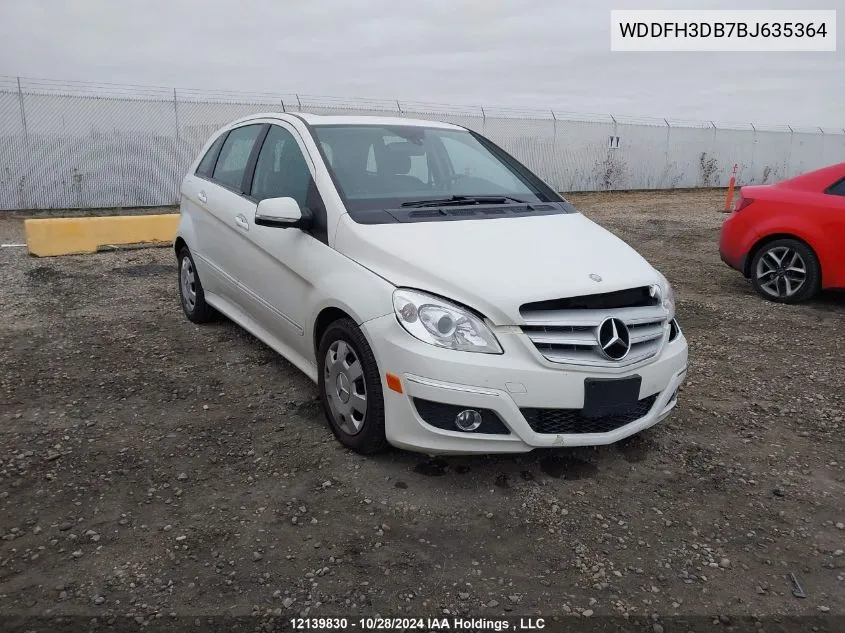 2011 Mercedes-Benz B-Class VIN: WDDFH3DB7BJ635364 Lot: 12139830