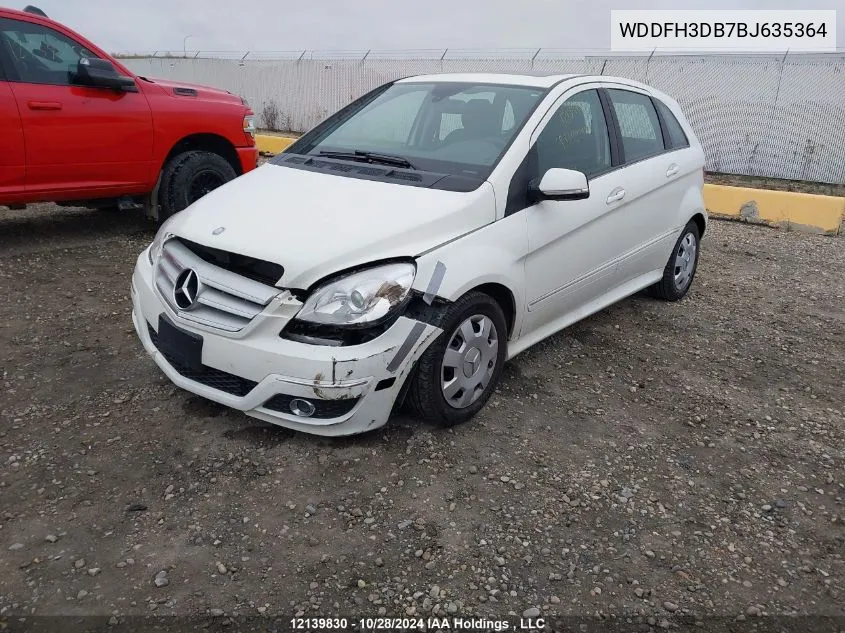 2011 Mercedes-Benz B-Class VIN: WDDFH3DB7BJ635364 Lot: 12139830