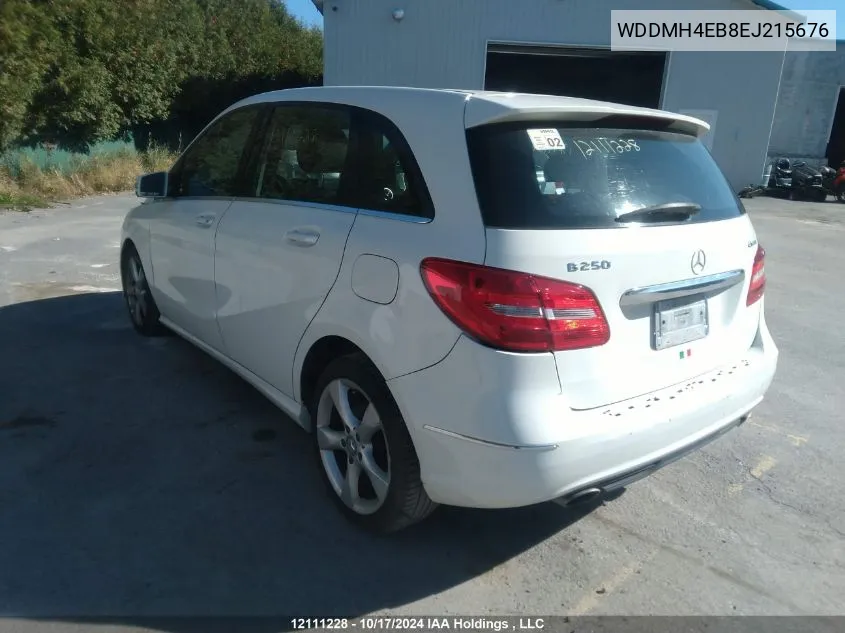 2014 Mercedes-Benz B-Class VIN: WDDMH4EB8EJ215676 Lot: 12111228