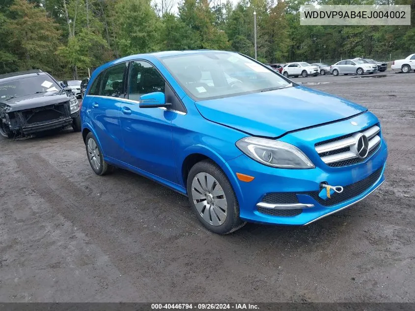 2014 Mercedes-Benz B-Class Electric Drive VIN: WDDVP9AB4EJ004002 Lot: 40446794