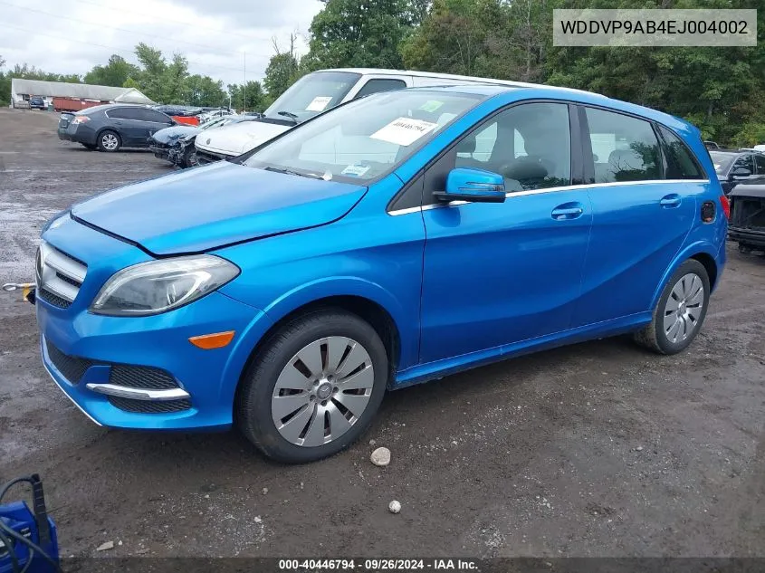 2014 Mercedes-Benz B-Class Electric Drive VIN: WDDVP9AB4EJ004002 Lot: 40446794