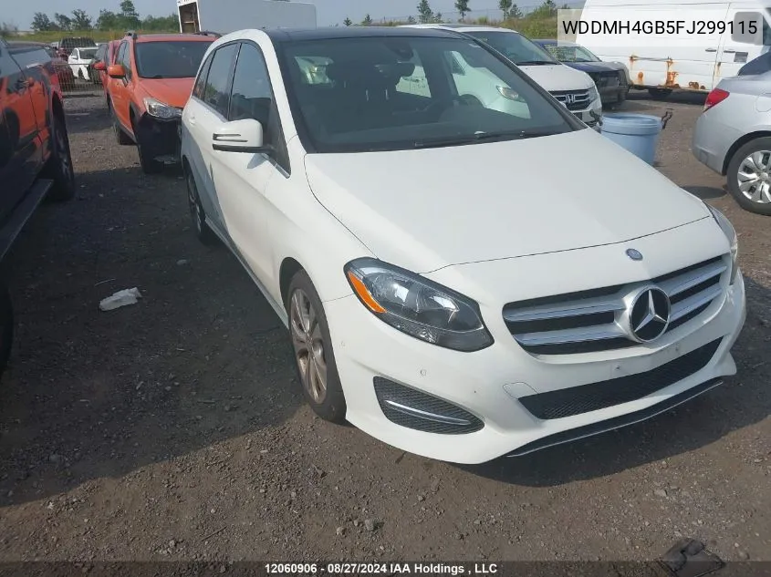 2015 Mercedes-Benz B-Class VIN: WDDMH4GB5FJ299115 Lot: 12060906