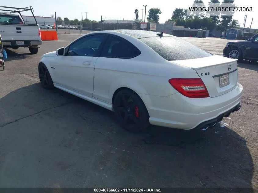 2012 Mercedes-Benz C 63 Amg VIN: WDDGJ7HB5CF773063 Lot: 40766602