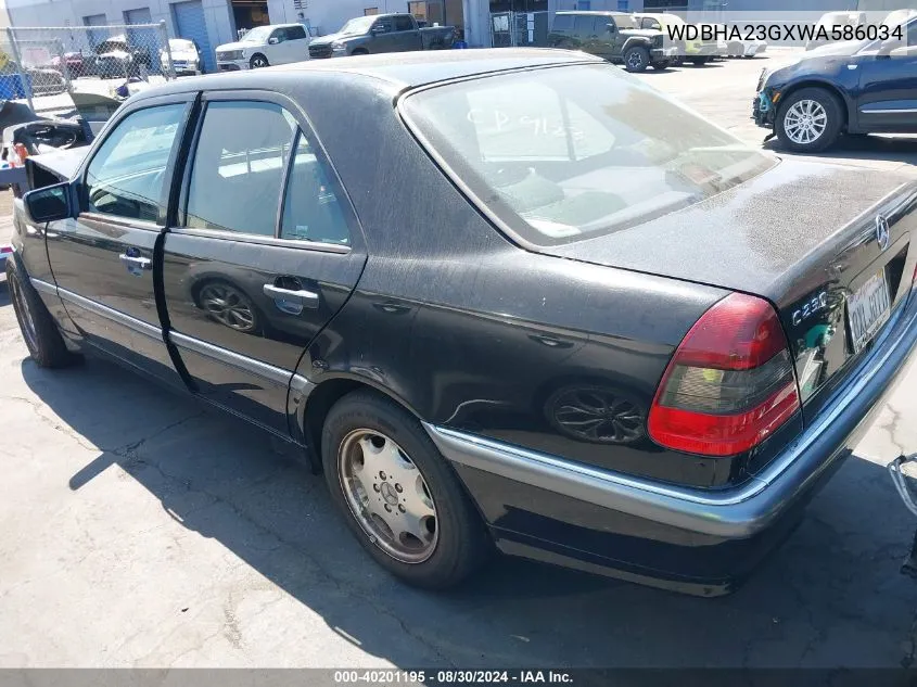 1998 Mercedes-Benz C 230 VIN: WDBHA23GXWA586034 Lot: 40201195