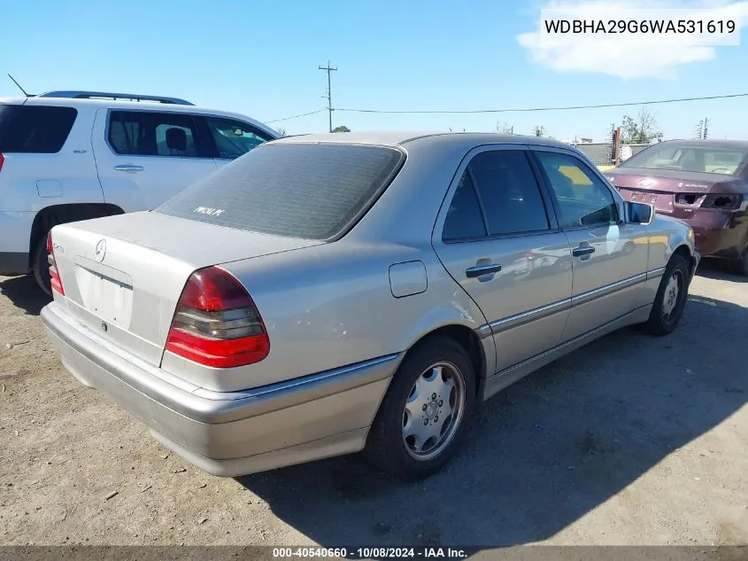 1998 Mercedes-Benz C 280 VIN: WDBHA29G6WA531619 Lot: 40540660