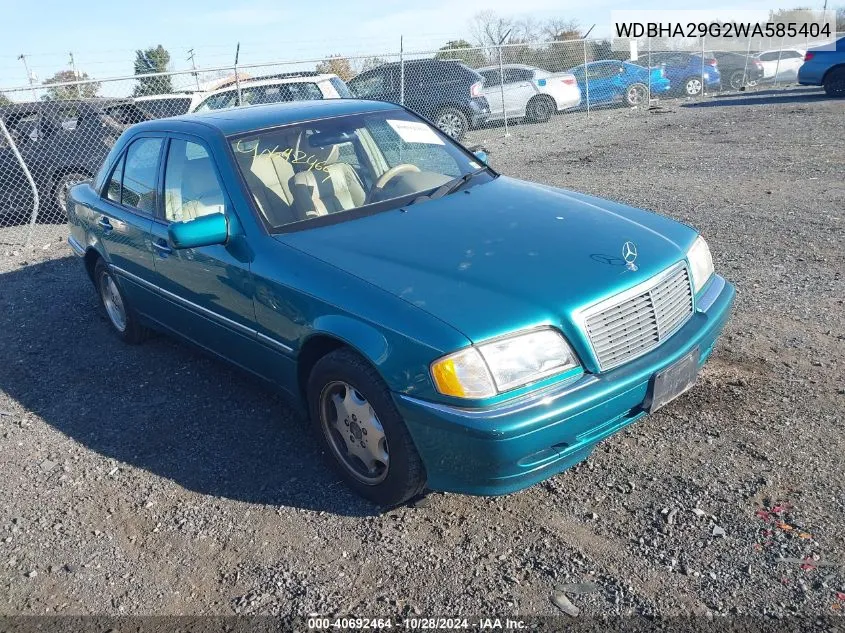 1998 Mercedes-Benz C 280 VIN: WDBHA29G2WA585404 Lot: 40692464