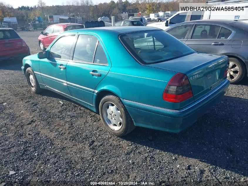 1998 Mercedes-Benz C 280 VIN: WDBHA29G2WA585404 Lot: 40692464