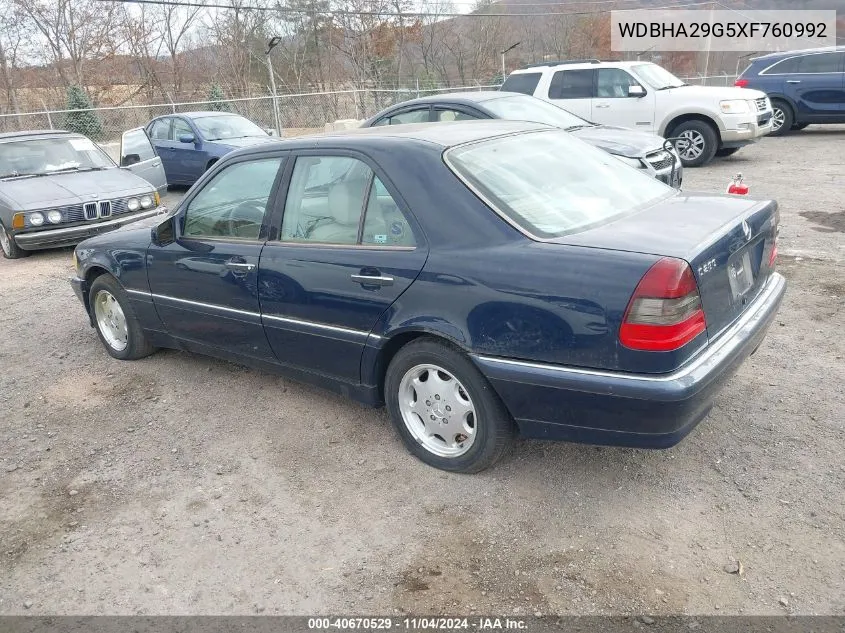 1999 Mercedes-Benz C 280 VIN: WDBHA29G5XF760992 Lot: 40670529