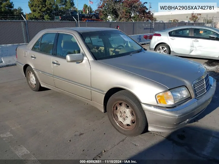 1999 Mercedes-Benz C 280 VIN: WDBHA29G5XA742781 Lot: 40892651