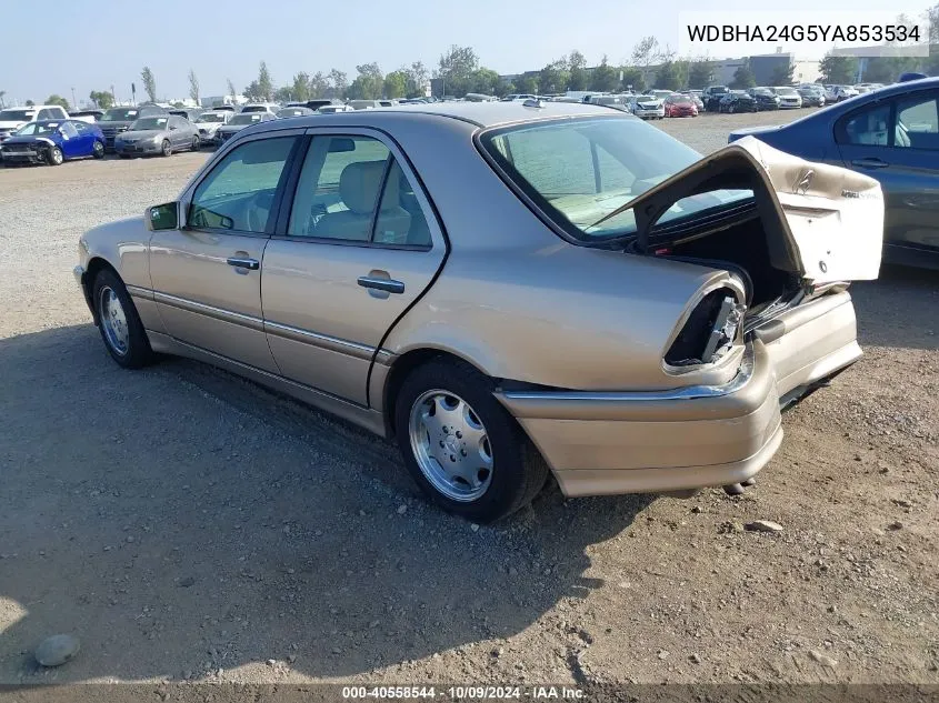 2000 Mercedes-Benz C 230 Kompressor VIN: WDBHA24G5YA853534 Lot: 40558544