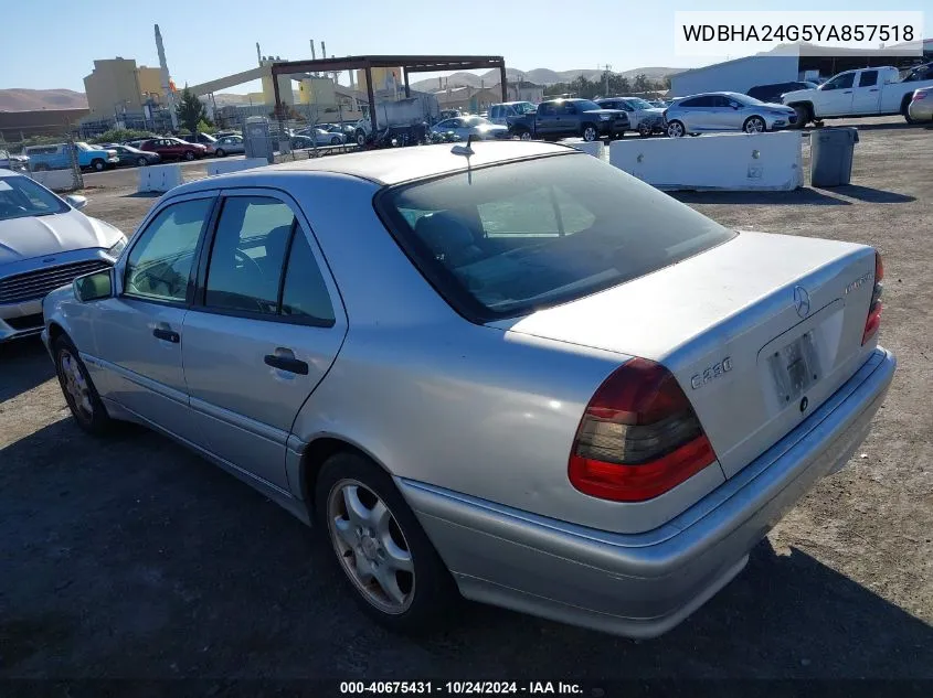 2000 Mercedes-Benz C 230 Kompressor VIN: WDBHA24G5YA857518 Lot: 40675431