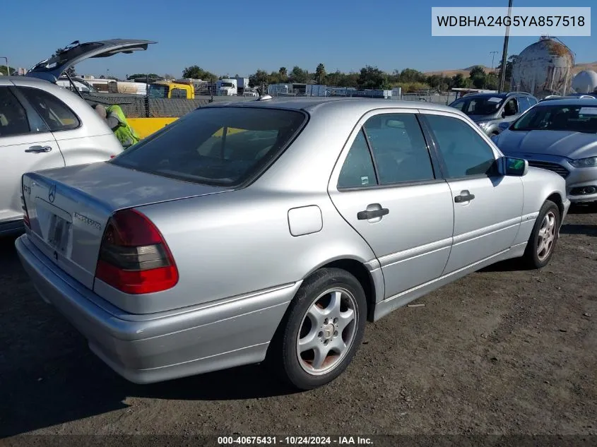 2000 Mercedes-Benz C 230 Kompressor VIN: WDBHA24G5YA857518 Lot: 40675431