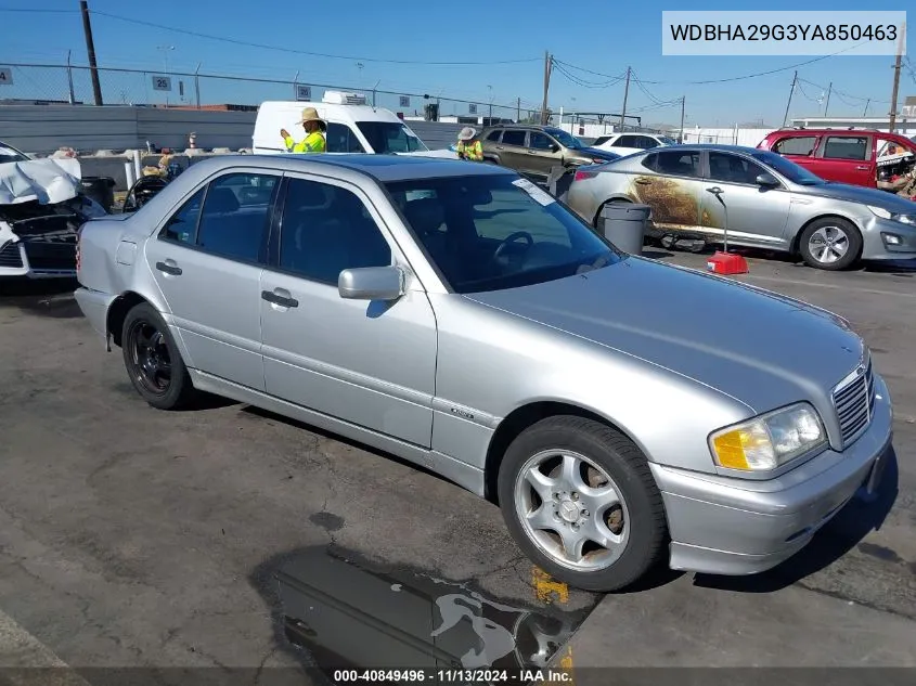 2000 Mercedes-Benz C 280 VIN: WDBHA29G3YA850463 Lot: 40849496