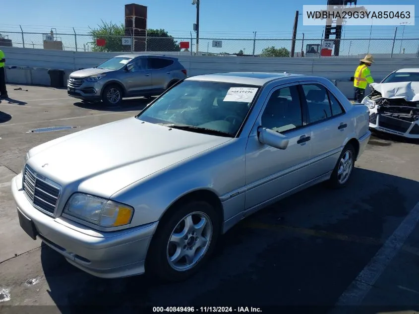 2000 Mercedes-Benz C 280 VIN: WDBHA29G3YA850463 Lot: 40849496