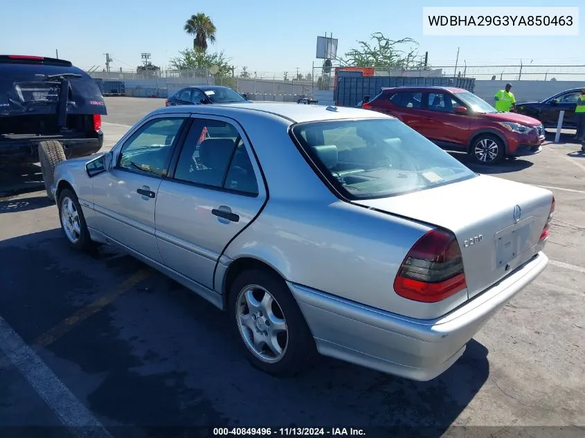 2000 Mercedes-Benz C 280 VIN: WDBHA29G3YA850463 Lot: 40849496