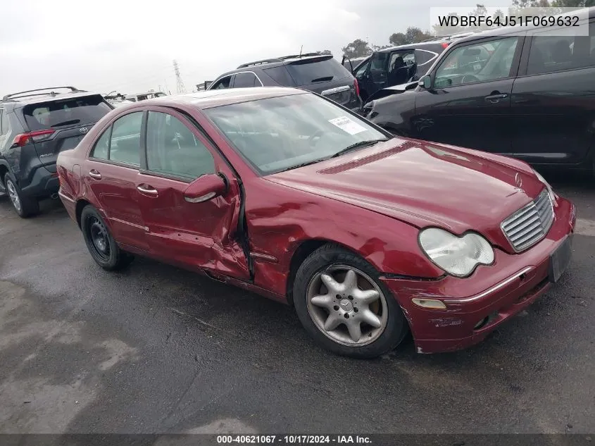 2001 Mercedes-Benz C 320 320 VIN: WDBRF64J51F069632 Lot: 40621067