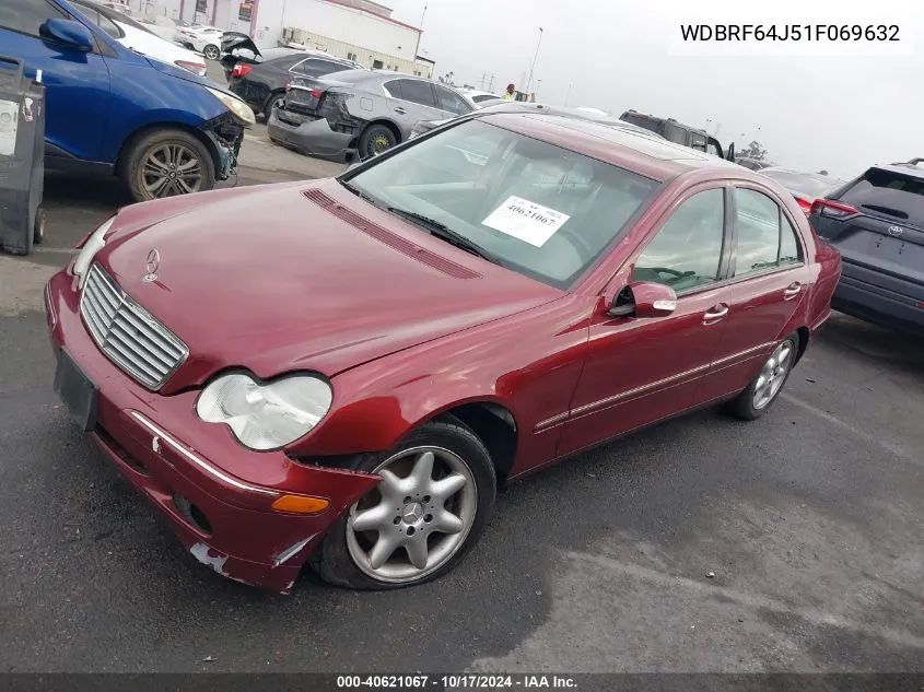 2001 Mercedes-Benz C 320 320 VIN: WDBRF64J51F069632 Lot: 40621067