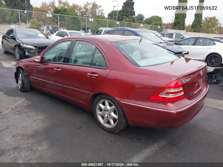 2001 Mercedes-Benz C 320 320 VIN: WDBRF64J51F069632 Lot: 40621067