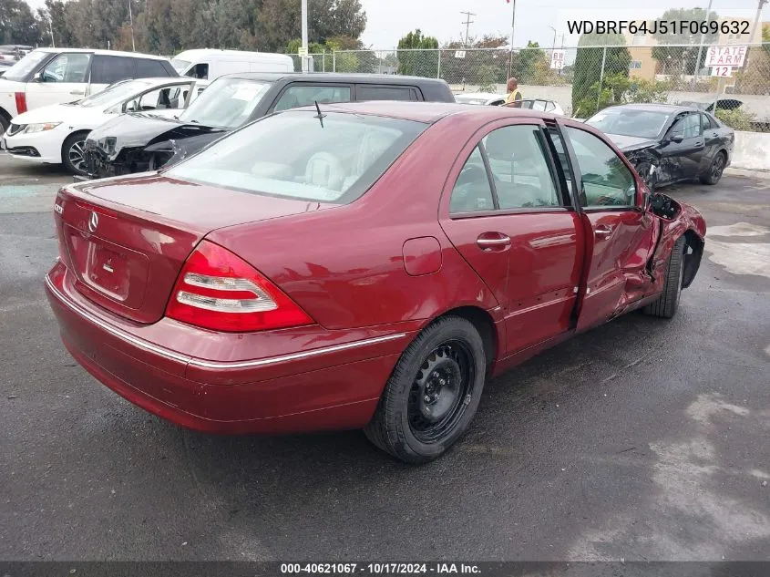 2001 Mercedes-Benz C 320 320 VIN: WDBRF64J51F069632 Lot: 40621067