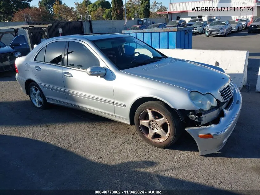 2001 Mercedes-Benz C 240 VIN: WDBRF61J71F115174 Lot: 40773062