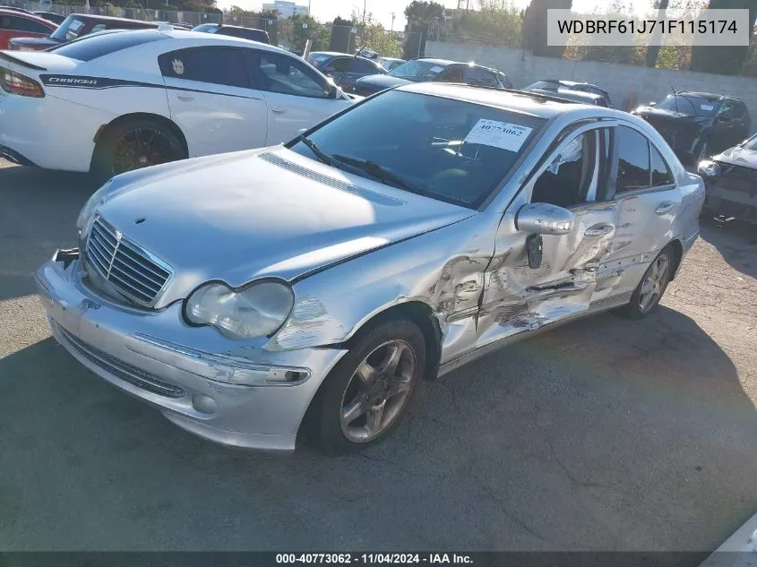 2001 Mercedes-Benz C 240 VIN: WDBRF61J71F115174 Lot: 40773062