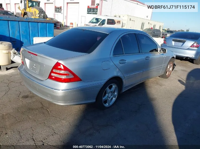 2001 Mercedes-Benz C 240 VIN: WDBRF61J71F115174 Lot: 40773062