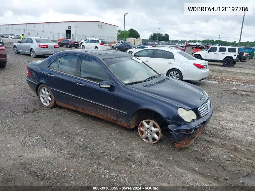 2002 Mercedes-Benz C 320 VIN: WDBRF64J12F197786 Lot: 39383355