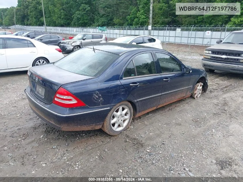 2002 Mercedes-Benz C 320 VIN: WDBRF64J12F197786 Lot: 39383355