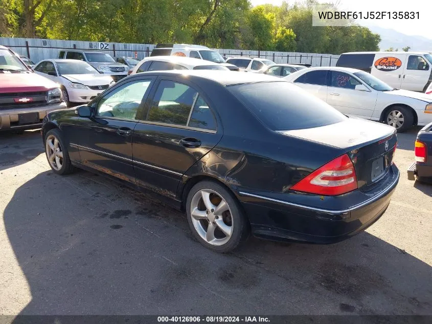 2002 Mercedes-Benz C 240 VIN: WDBRF61J52F135831 Lot: 40126906