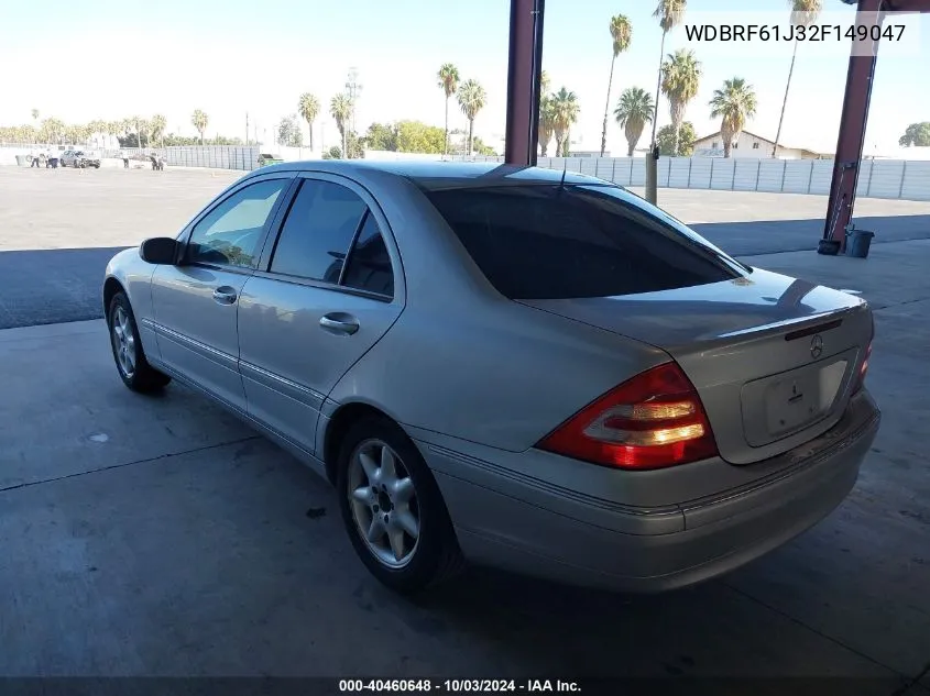 2002 Mercedes-Benz C 240 VIN: WDBRF61J32F149047 Lot: 40460648