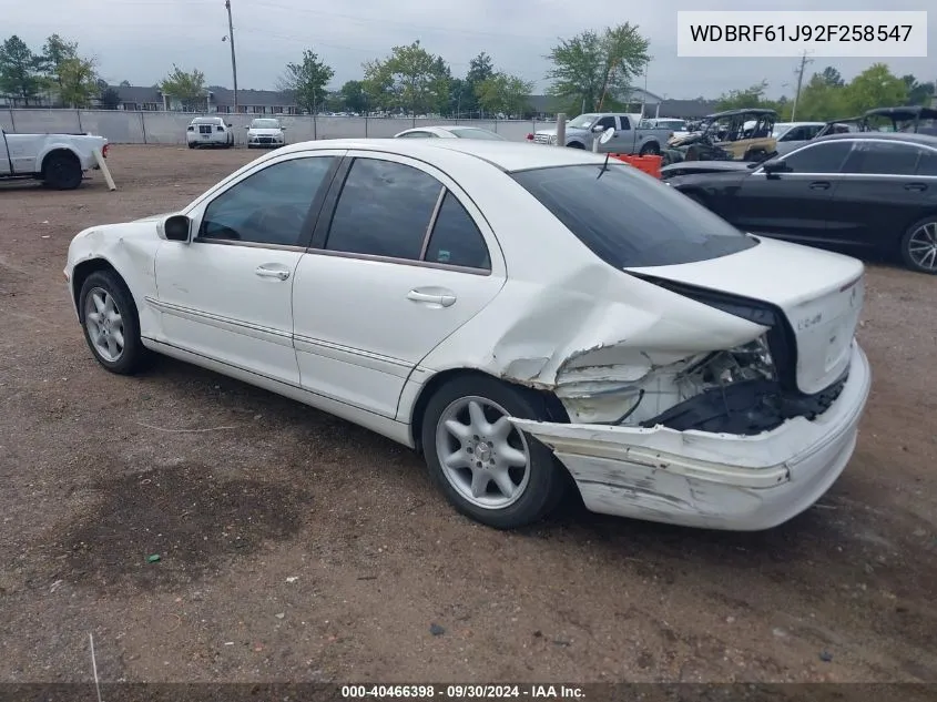 2002 Mercedes-Benz C-Class VIN: WDBRF61J92F258547 Lot: 40466398