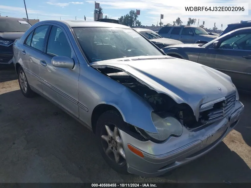 2002 Mercedes-Benz C 320 VIN: WDBRF64J32E002096 Lot: 40588455