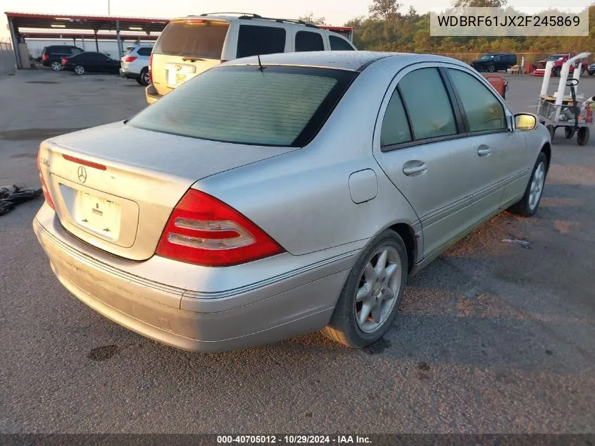 2002 Mercedes-Benz C 240 VIN: WDBRF61JX2F245869 Lot: 40705012