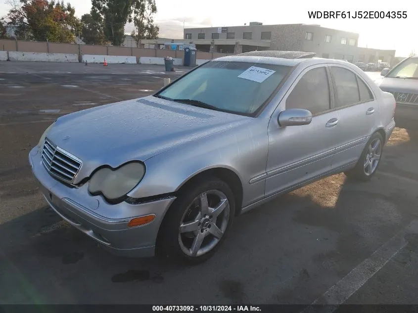 2002 Mercedes-Benz C 240 VIN: WDBRF61J52E004355 Lot: 40733092