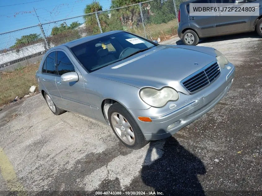 2002 Mercedes-Benz C 240 VIN: WDBRF61J72F224803 Lot: 40743388