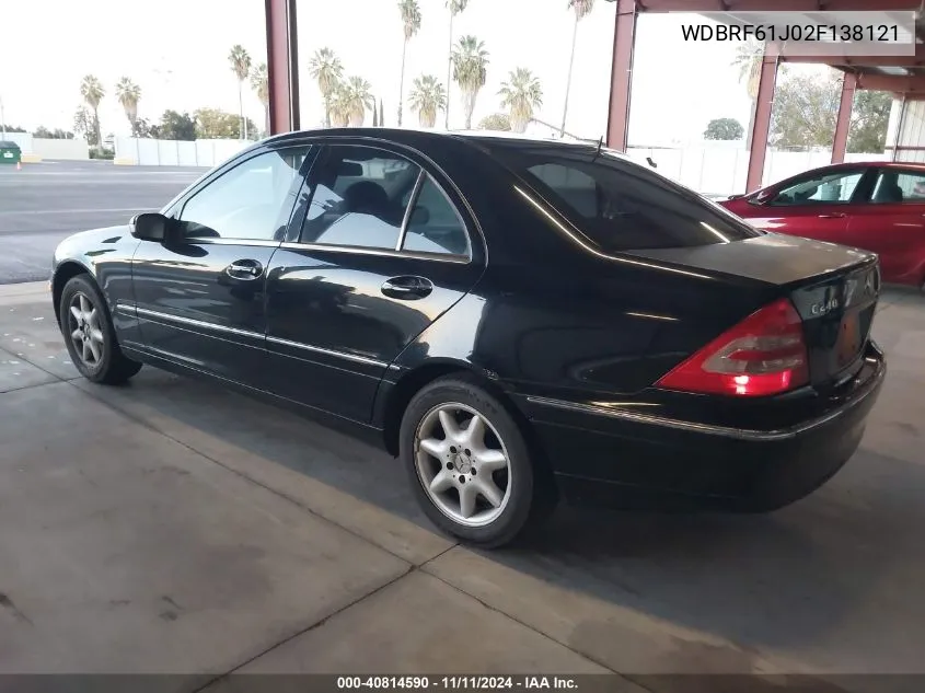 2002 Mercedes-Benz C 240 VIN: WDBRF61J02F138121 Lot: 40814590