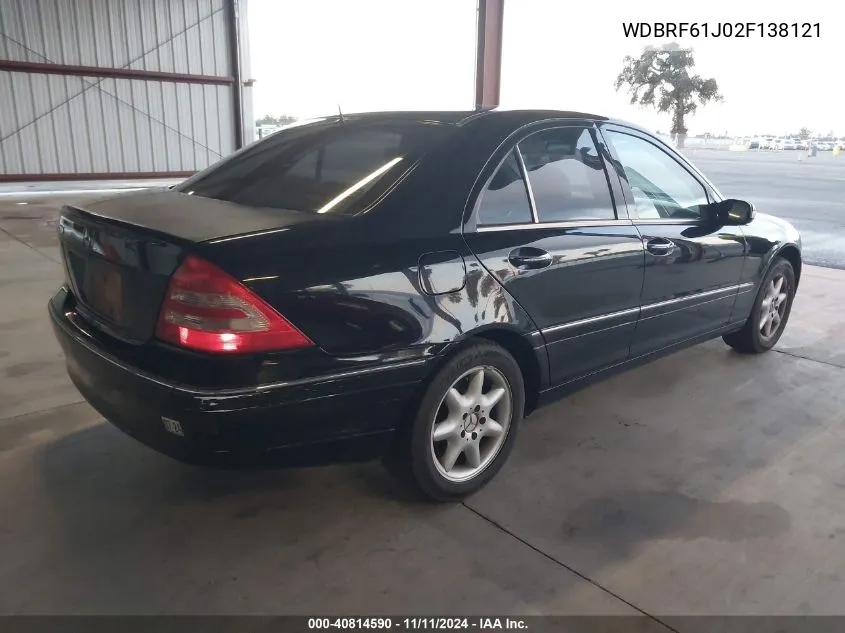 2002 Mercedes-Benz C 240 VIN: WDBRF61J02F138121 Lot: 40814590