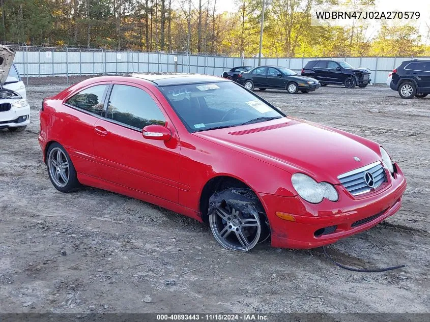 2002 Mercedes-Benz C 230 VIN: WDBRN47J02A270579 Lot: 40893443