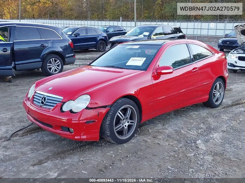 2002 Mercedes-Benz C 230 VIN: WDBRN47J02A270579 Lot: 40893443