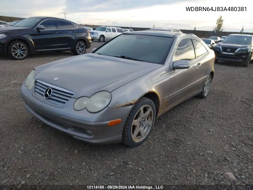 2003 Mercedes-Benz C-Class VIN: WDBRN64J83A480381 Lot: 12114188