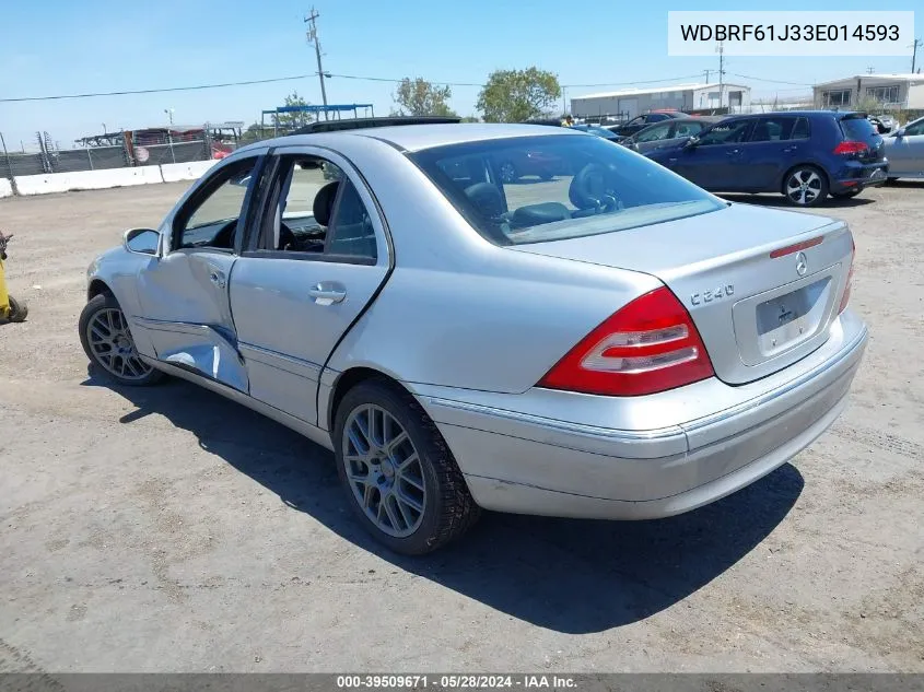 2003 Mercedes-Benz C 240 VIN: WDBRF61J33E014593 Lot: 39509671