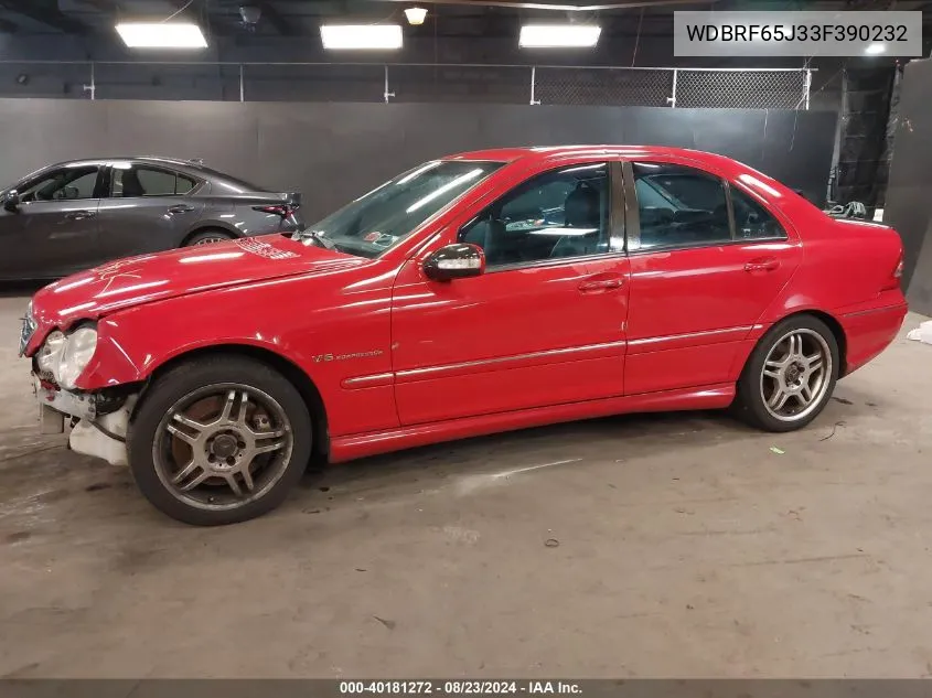 2003 Mercedes-Benz C 32 Amg VIN: WDBRF65J33F390232 Lot: 40181272