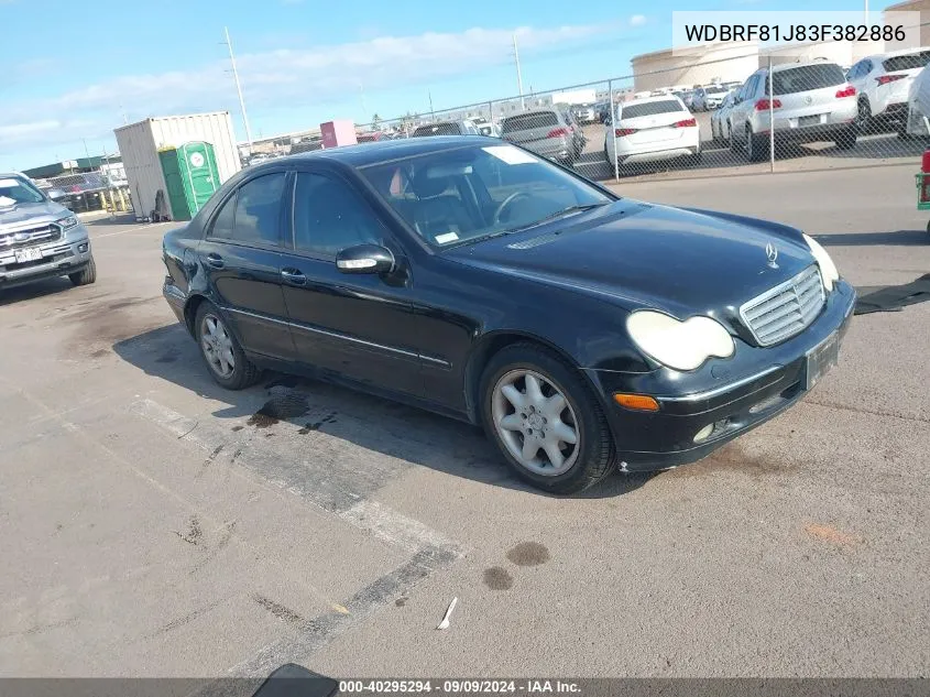 2003 Mercedes-Benz C 240 VIN: WDBRF81J83F382886 Lot: 40295294