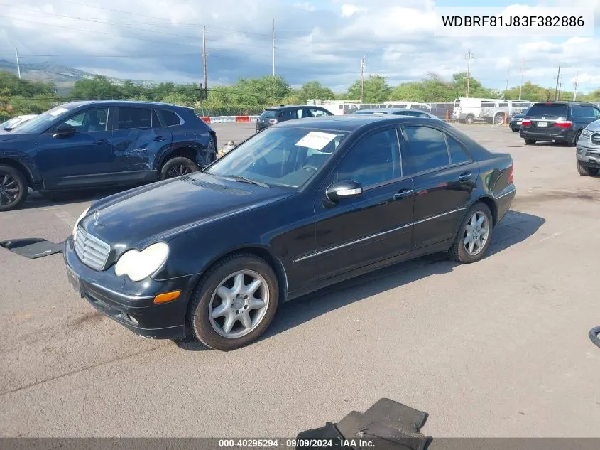 2003 Mercedes-Benz C 240 VIN: WDBRF81J83F382886 Lot: 40295294