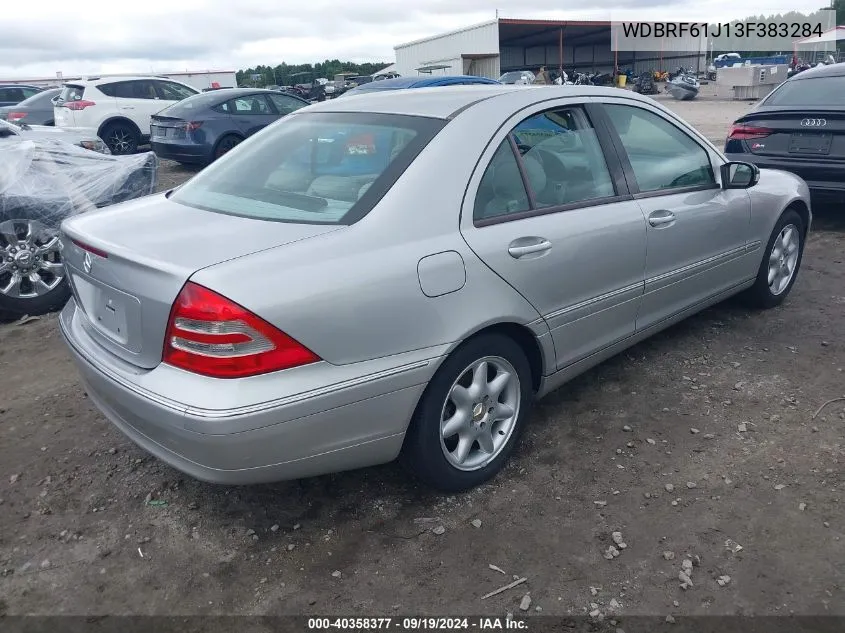 2003 Mercedes-Benz C 240 VIN: WDBRF61J13F383284 Lot: 40358377